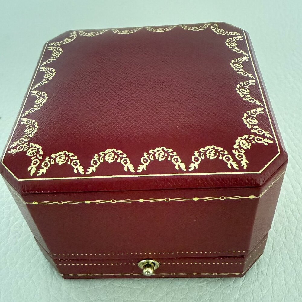 Cartier Signature Ring Box Red Travel Case Empty Box